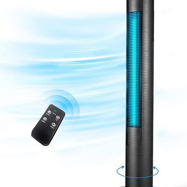 Tower Fan, 46 Inch Oscillating Quiet Cooling Tower Fan with Remote, 3 Modes and 3 Speeds, Up to 12H Timer, Whole Room Wind Curve Floor Standing Fans with Auto Screen Off LED Display for Bedroom Home