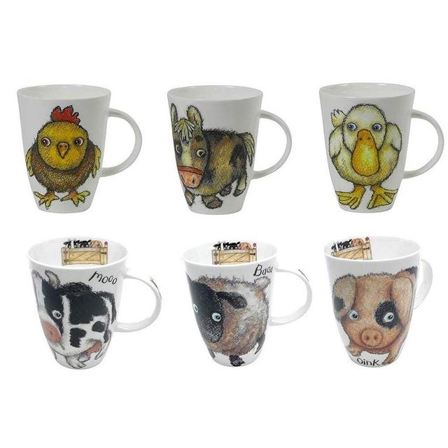 Roy Kirkham Mugs (Set of 6) - Please Shut the Gate, Louise Shape