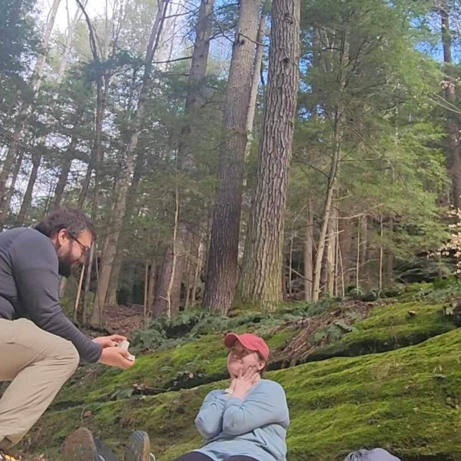 The Engagement! Patrick took Emily on a hiking trip to Hocking Hills and popped the question 🥰