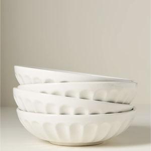 The Latte Stoneware Pasta Bowls, Set of 4: Amelie Edition, Cream