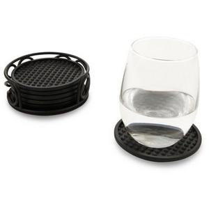 Spectrum Diversified - Spectrum Scroll Steel Coaster Container Set of 6 - Black