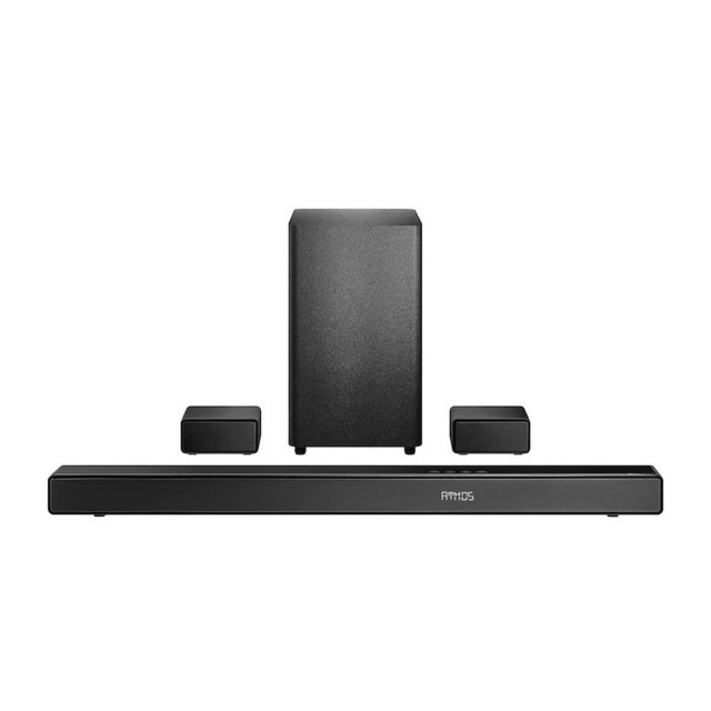 Insignia™ - 5.1.2 Channel Home Theater Soundbar with Wireless Subwoofer and Rear Speakers, Dolby Atmos, DTS:X, Bluetooth - Black
