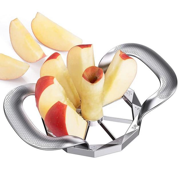 Apple Slicer Corer Cutter HEAVY DUTY, 8 Blades Easy to Use, Stainless Steel Apple Slicer TREBLEWIND