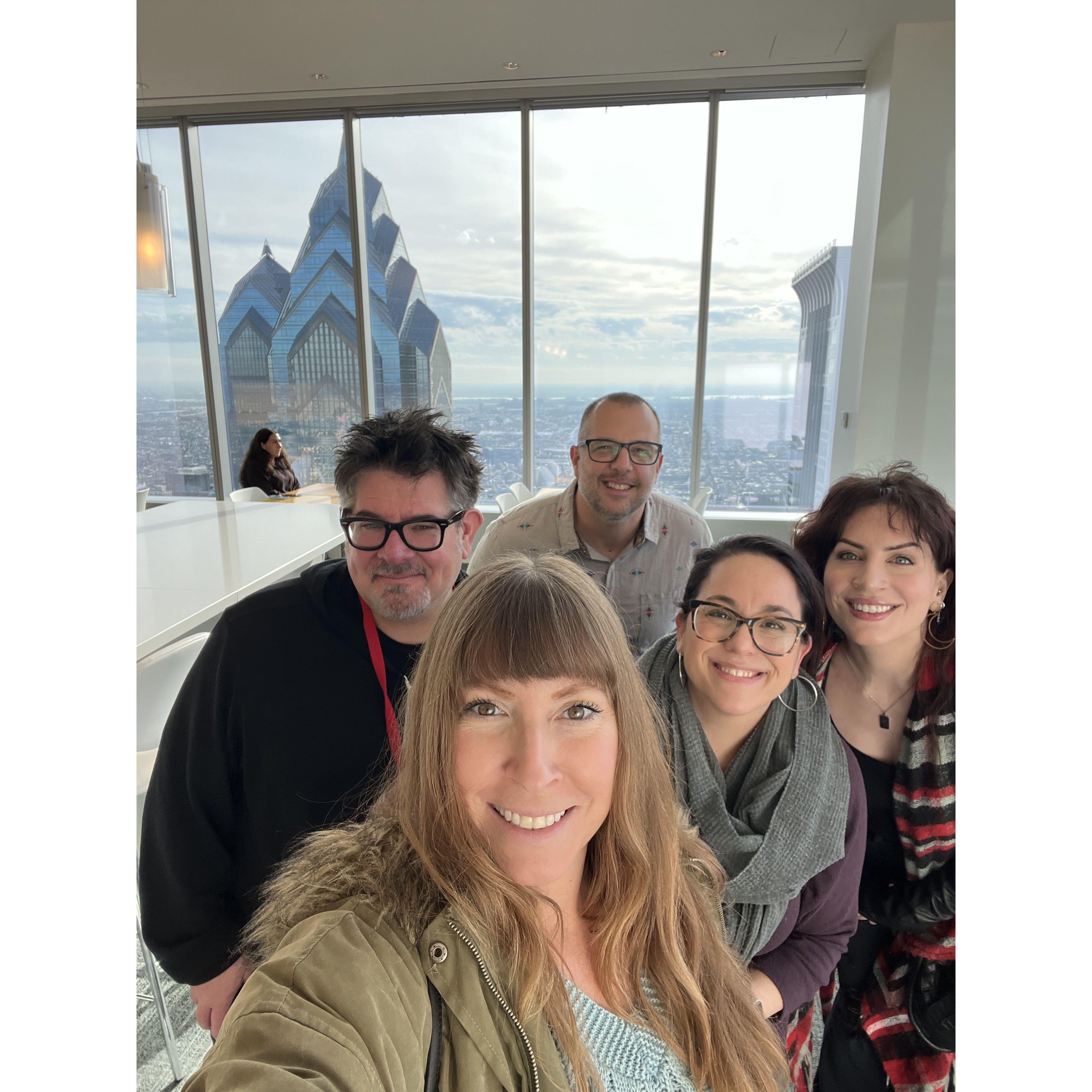 Joe brings his friends to work day! Comcast Building, Dave, Dana, Joe, Rachel and Madeline.