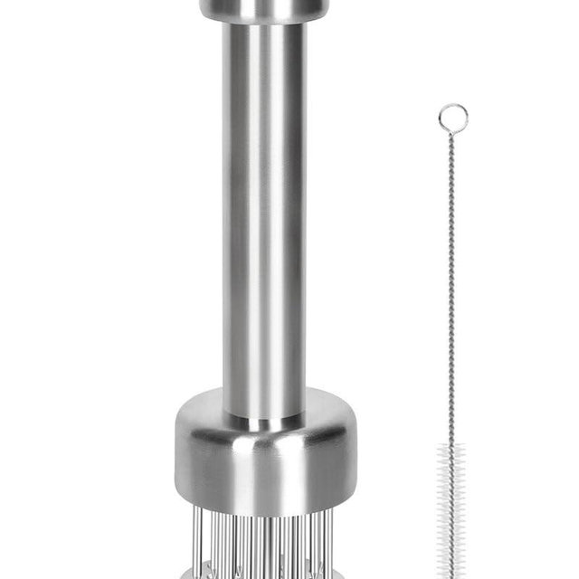 Brigii Meat Tenderizer Tool, 304 Stainless Steel, with 21 Needles & Retractable Safety Guard, for Tenderizing Beef, Turkey, Chicken, Steak, Dishwasher Safe
