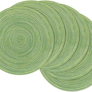 Round Placemats Set of 8 (Mixed Color Pea Green)