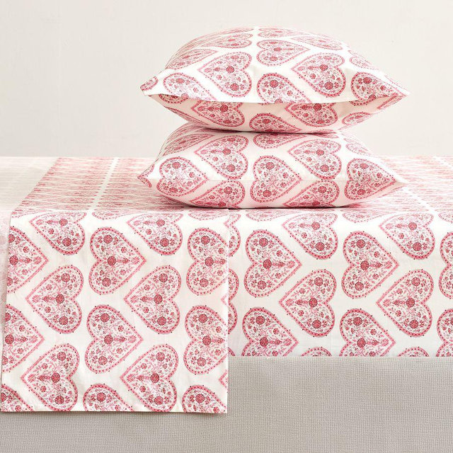 Valentine's Day Heart Sheet Set, Pink Multi, Queen