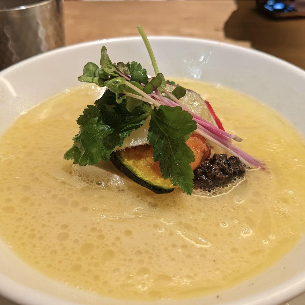 This delicious tori paitan (rich chicken ramen/soba) chemically altered our brains for life.