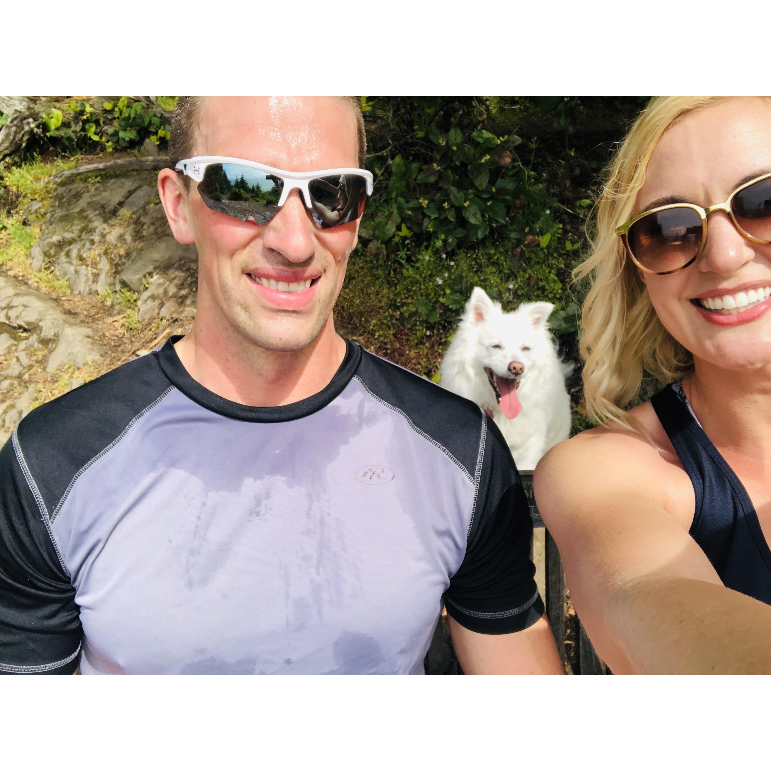 hiking with the dog
