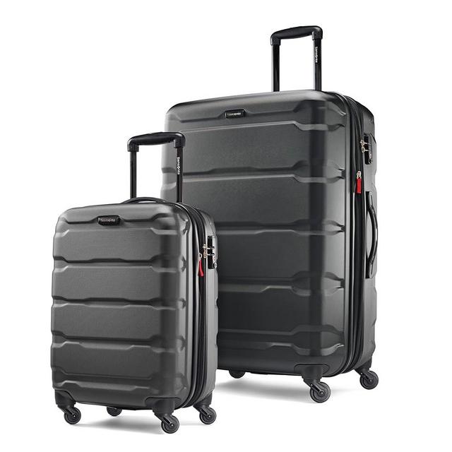 Samsonite Omni Pc Hardside Expandable Luggage with Spinner Wheels, Black, 2-Piece Set (20/28)