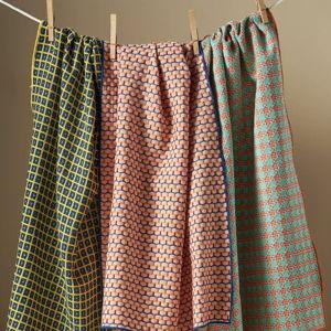 Woven Geo Jacquard Dish Towels, Set of 3