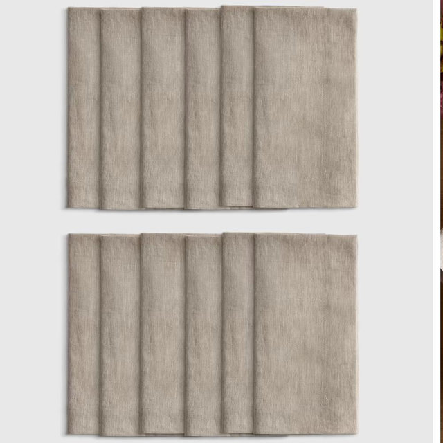 European Linen Wide-Hem Napkins (Set of 12)