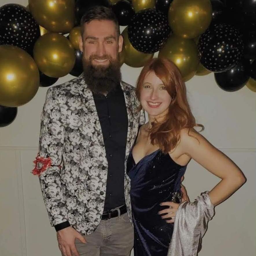 Med/PA school prom, featuring spencer's favorite article of clothing: he would have gotten married in this floral blazer if Hannah allowed it