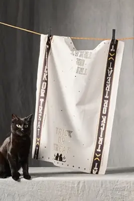 The Bistro Tile Trick-or-Treat Dish Towel