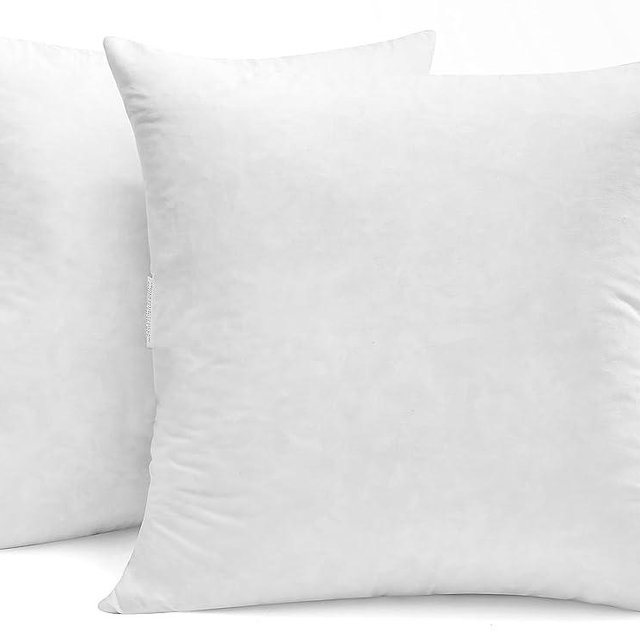 SNUG&COZY Luxury Goose Down Feather Pillow Inserts - 16x16IN, Double Layered Down-Proof Design, Ultra-Soft Cover, High Fill Weight, Pack of 2, White