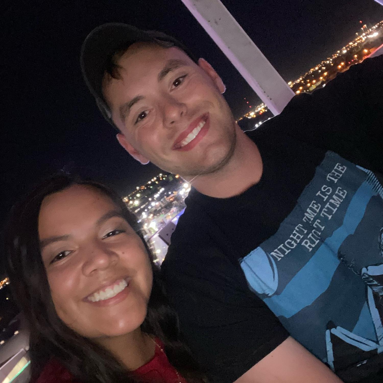 This is the first selfie we took together at the top of the South Plains Fair Ferris wheel!