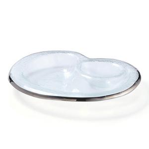 Annieglass Roman Antique Platinum Chip & Dip Set