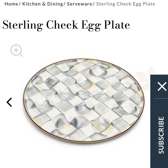 Sterling Check Egg Plate