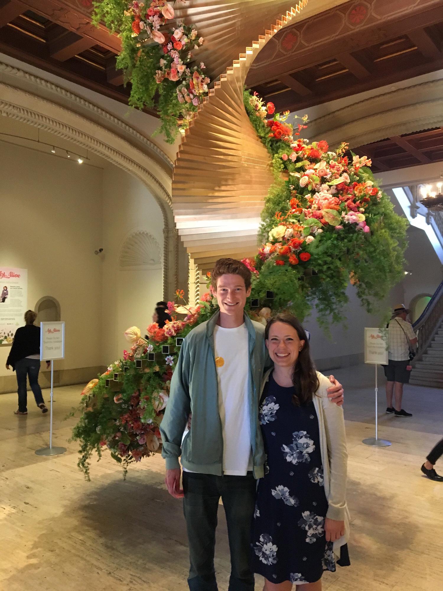 Our first date at the Arts Alive flower show at the San Diego Museum of Art in Balboa Park
