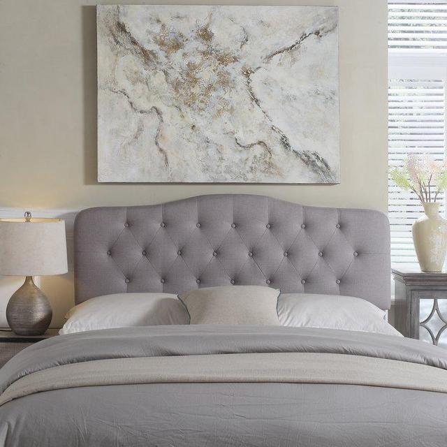 Charlottesville Upholstered Panel Headboard, Size King, Color Grey