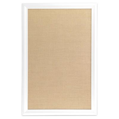 Ubrands White Wood Frame Burlap Bulletin Board - 20" x 30"