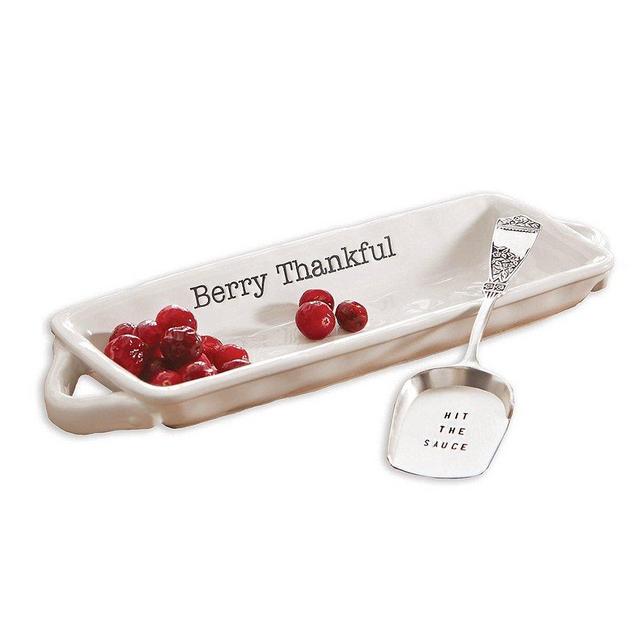 Mud Pie Harvest Berry Thankful 2-Piece Serving Dish & Server Set