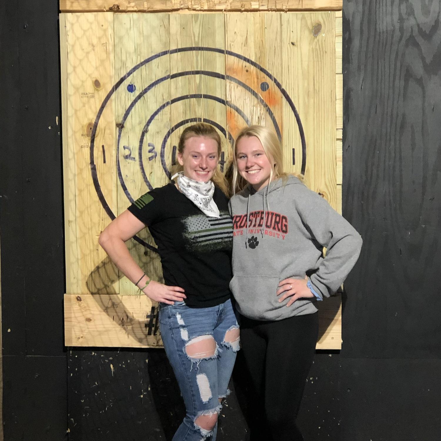 Jordan and Kennedy axe throwing!