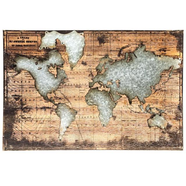 World Map Wood Wall Decor