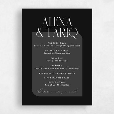 Black Wedding Program - Seibel