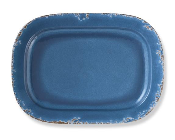 Rustic Melamine Platter, Azure