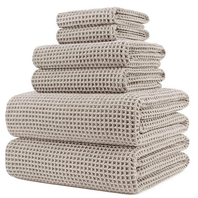 Polyte Quick Dry Lint Free Microfiber Hand Towel, 16 x 30 in, Set of 4  (Grey)