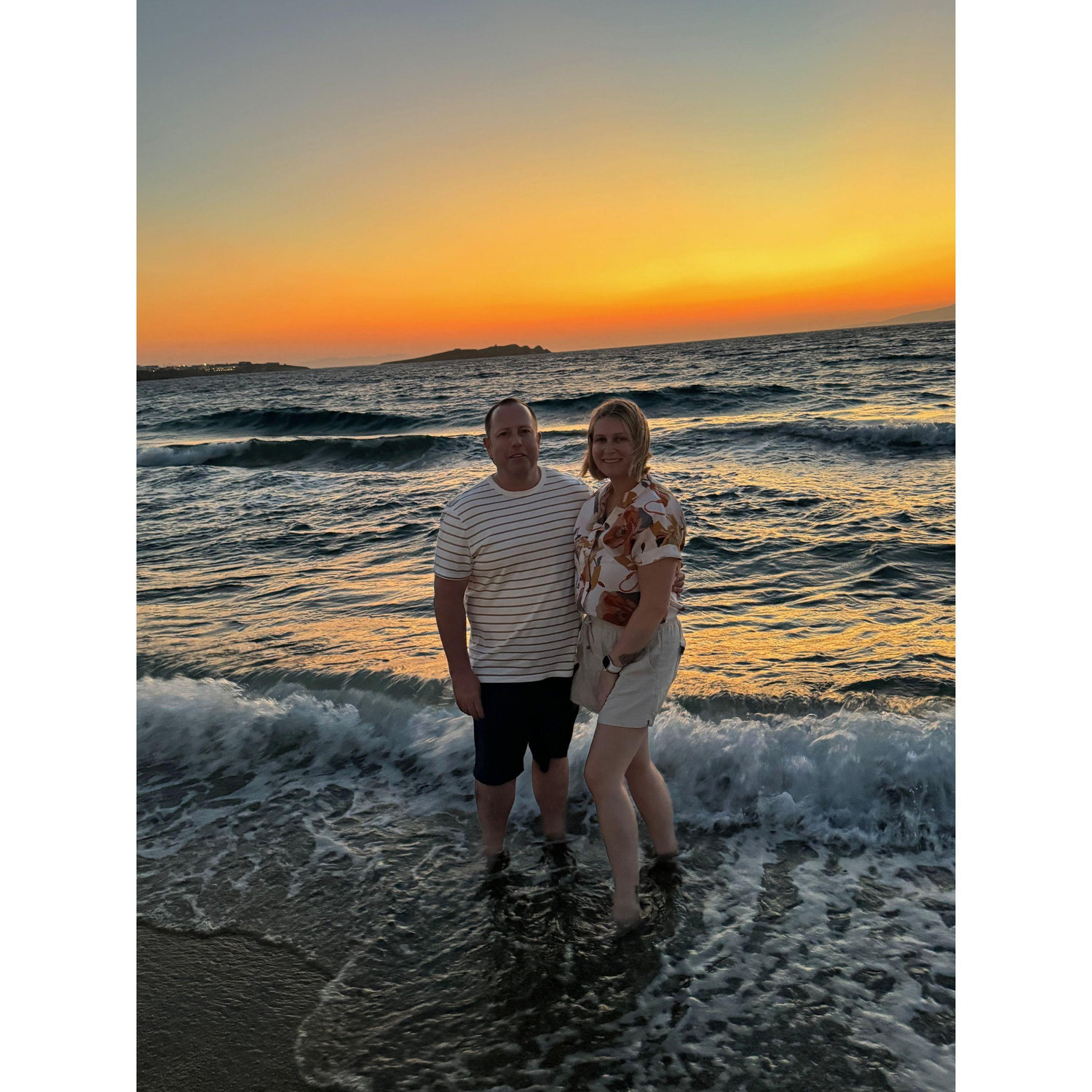 On the beach in Mykonos