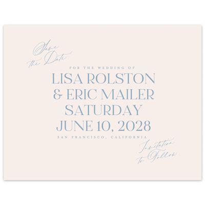 Dusty Blue Wedding Digital Save the Date - Menton Landscape