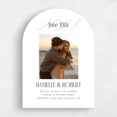 White Arch Wedding Invitation - Palenque Photo