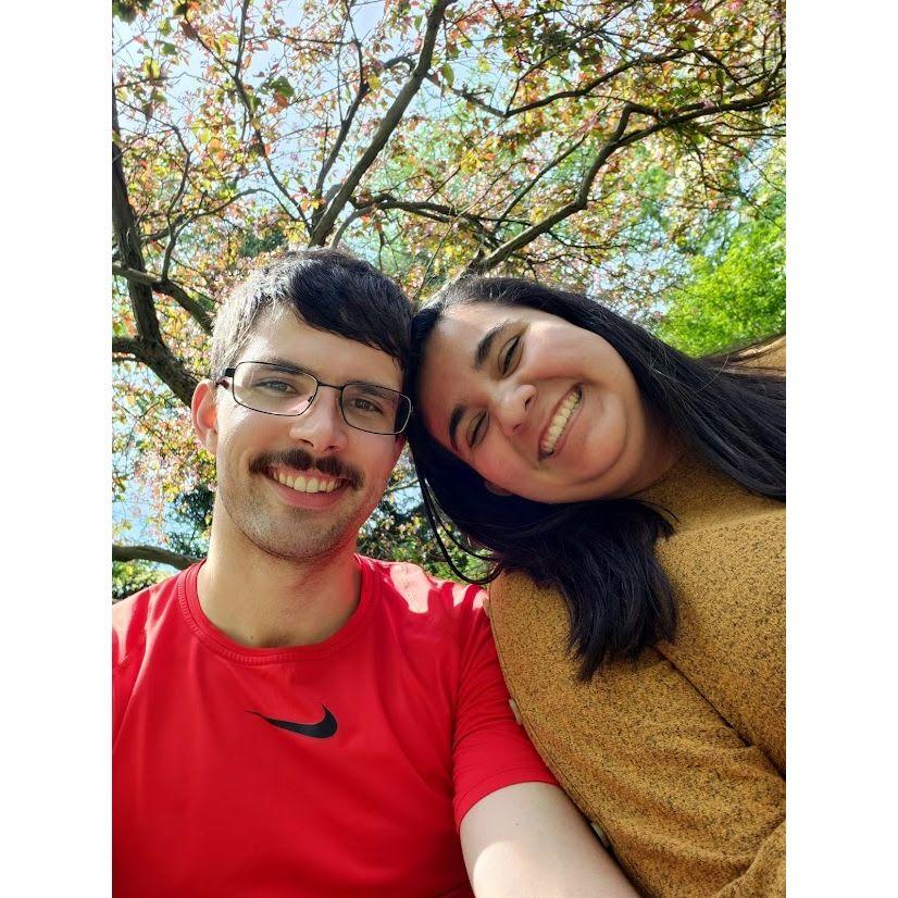 Janee and David's first couple photo after starting to court.