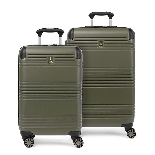 Travelpro Roundtrip Hardside Expandable Spinner Luggage, Olive Green, 2-Piece Set (21/25)