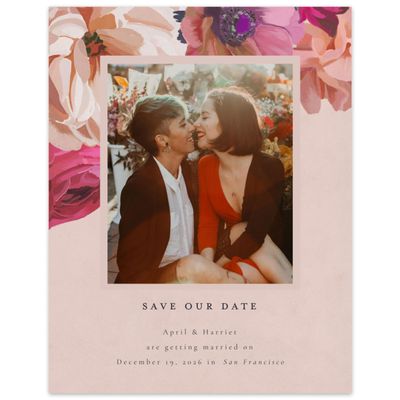 Dusty Rose, Pink Wedding Digital Save the Date - Wildrose Photo