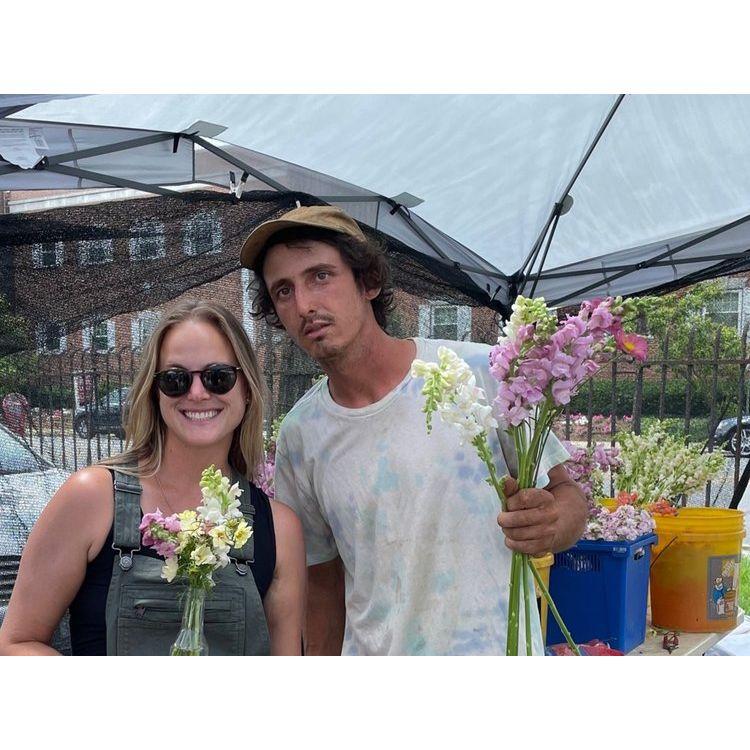 The days of working together at the farmers market before we were a couple <3