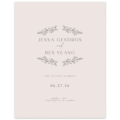 Light Greige, Brown Wedding Digital Save the Date - Phippsburg Portrait