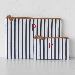 Personalized 2-Piece Striped Clutch Set
