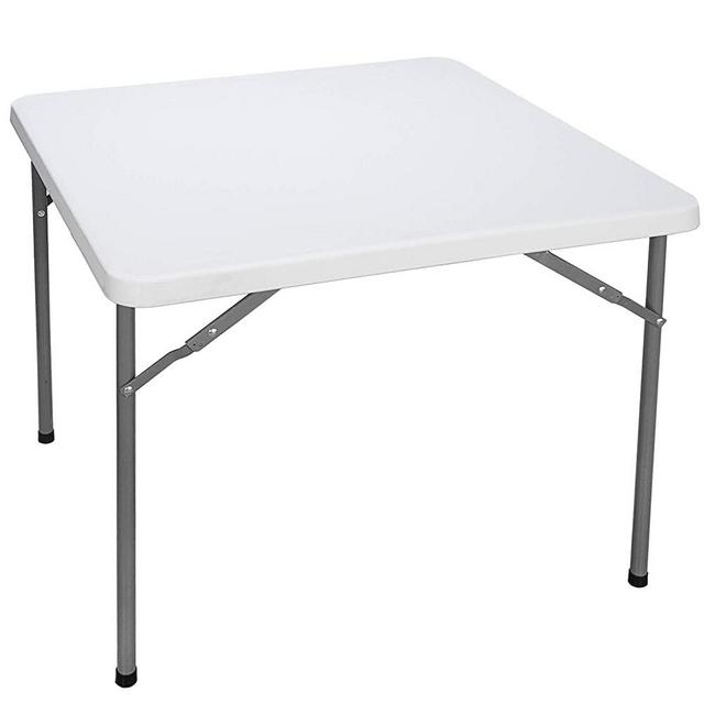 SUPER DEAL Square Folding Card Table, 3ft Indoor Outdoor Portable Camping Picnic Plastic Table