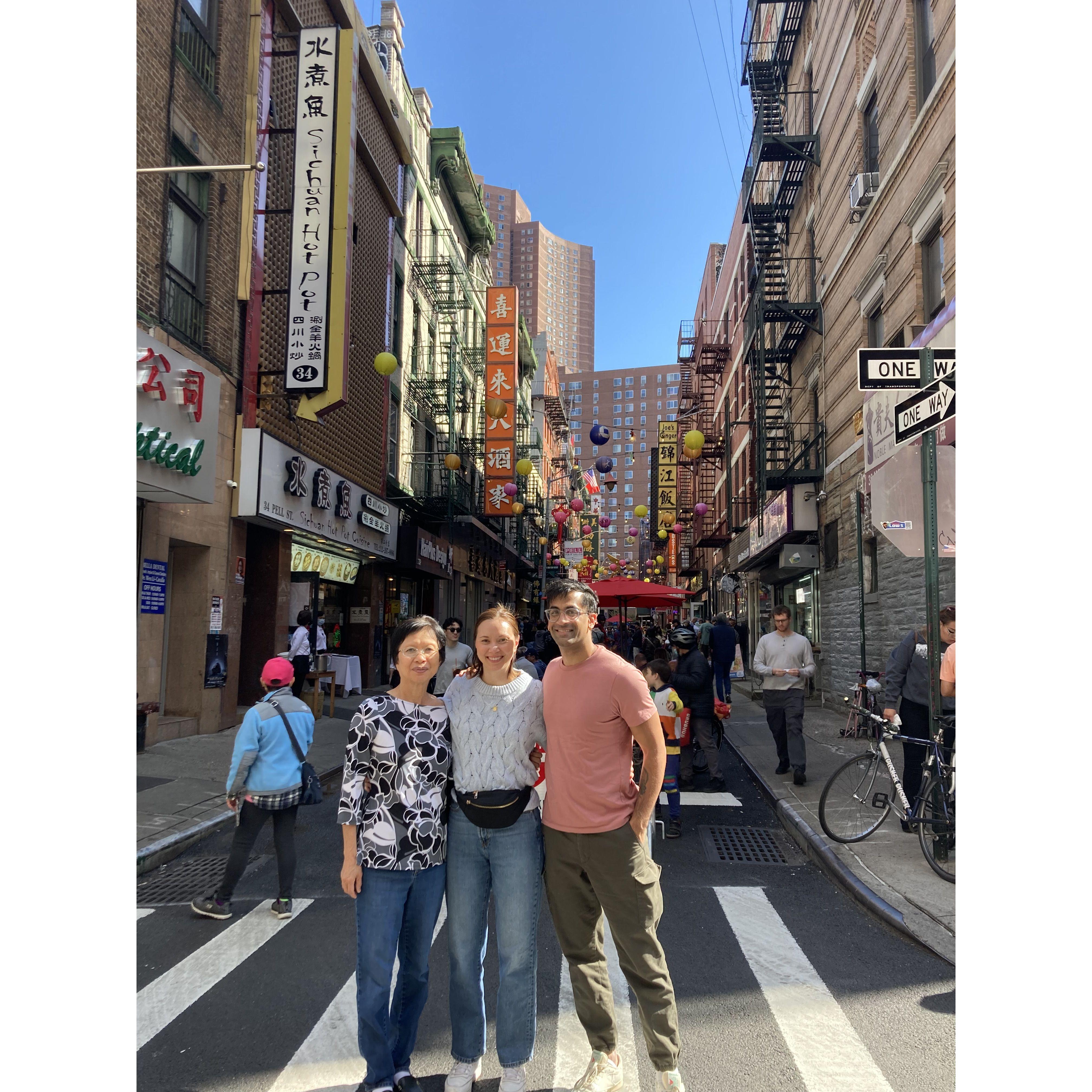 Chinatown with Caitlin's mom.