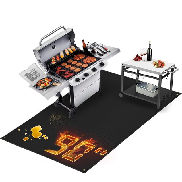 TOHONFOO 90 x 48 in Extra Large Grill Mat for Outdoor Grill - Grilling Mats for Outdoor Grill to Protect The Deck, Patio, Pavers - Easy to Clean BBQ Mats - 0.6mm