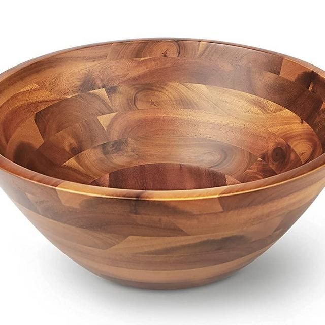 Aidea Acacia Wood Serving Bowl for Fruits or Salads, 11" Diameter x 4.5" Height, Single Salad Bowl…