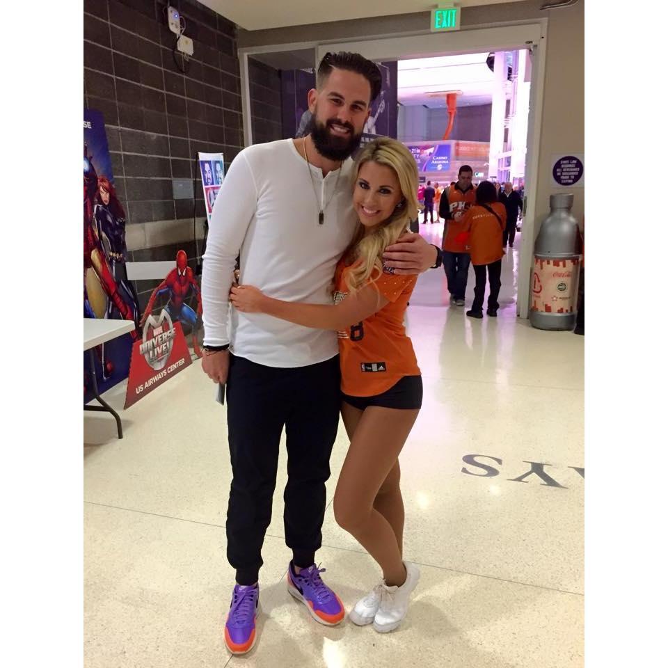 Casey surprising Ariel at her Suns game!! -2015