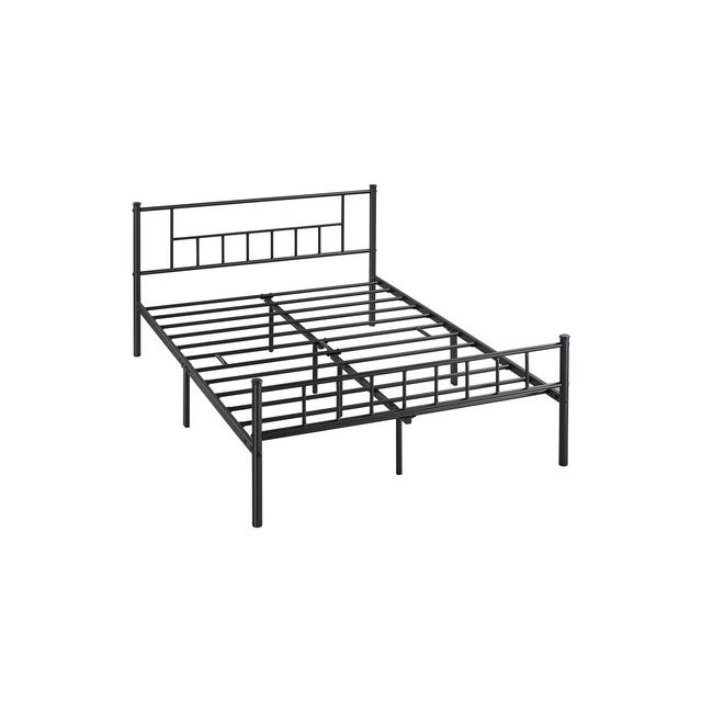Yaheetech Basic Metal Bed Frame with Headboard and Footboard, Black