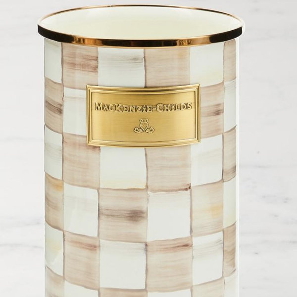 MacKenzie-Childs Mocha Check Collection Utensil Holder