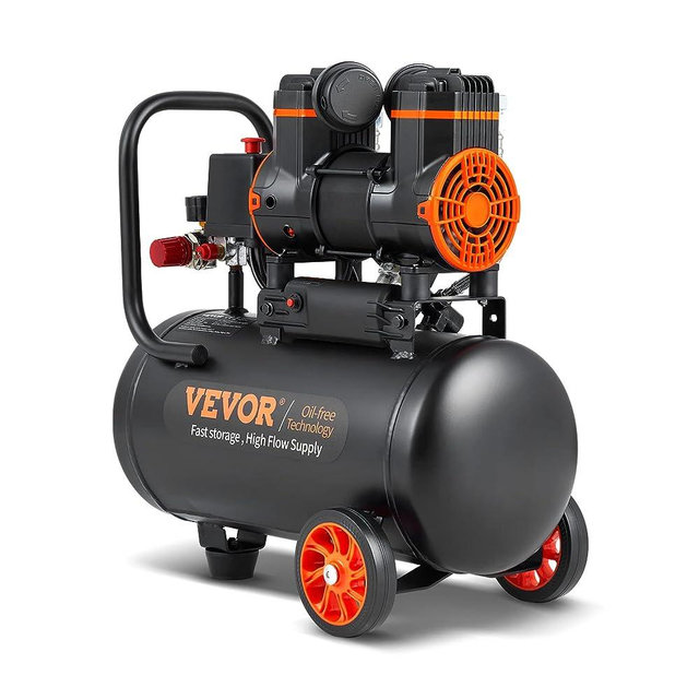 VEVOR 4.8 Gallon Air Compressor, 1.2HP 2.2 CFM@90PSI Oil Free Air Compressor Tank & Max. 116PSI Pressure, 70 dB Ultra Quiet Compressor for Auto Repair, Tire Inflation, Spray Painting, Woodwork Nailing