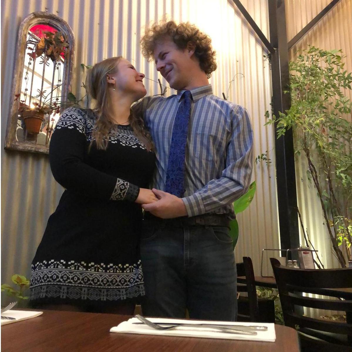 Our one-year anniversary, complete with Gluten Free PIZZA!