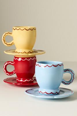 Damson Madder Stoneware Espresso Cup & Saucer